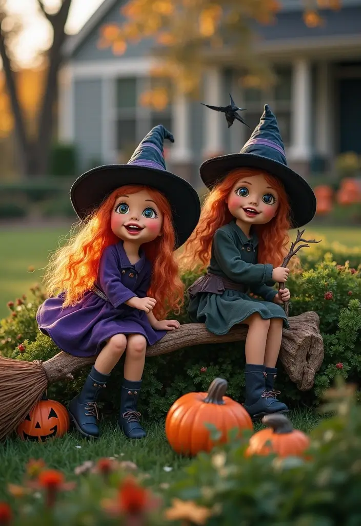 21 Haunting Halloween Outdoor Decor Ideas That Will Make Your Yard the Talk of the Block! - 7. Bewitched Witches