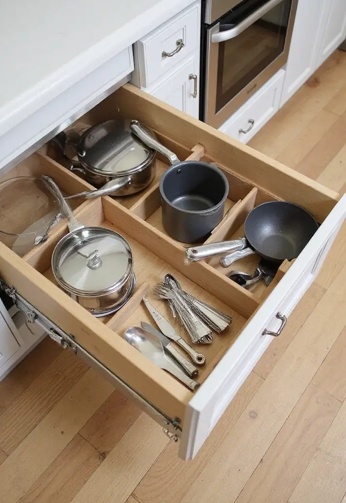 22 Clever Kitchen Storage Ideas That Will Change Your Life (Don't Miss #11!) - 20. Use Drawer Space Wisely