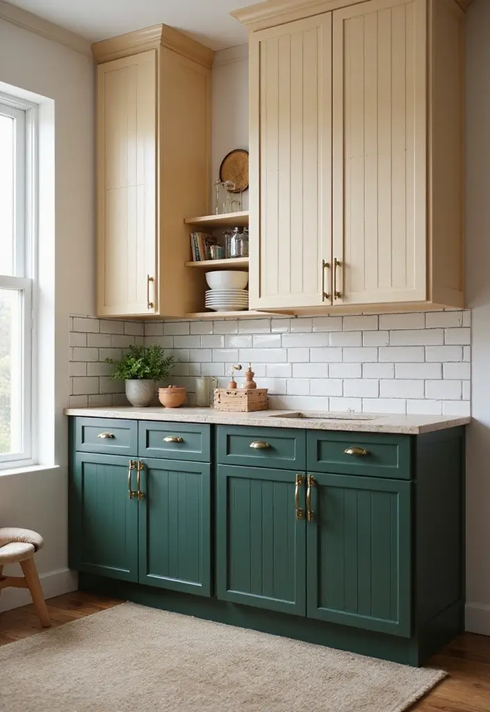 15 Fluted Kitchen Cabinet Ideas That’ll Instantly Elevate Your Space (Just Wait Until You See #6!) - 8. Bright Two-Tone Designs