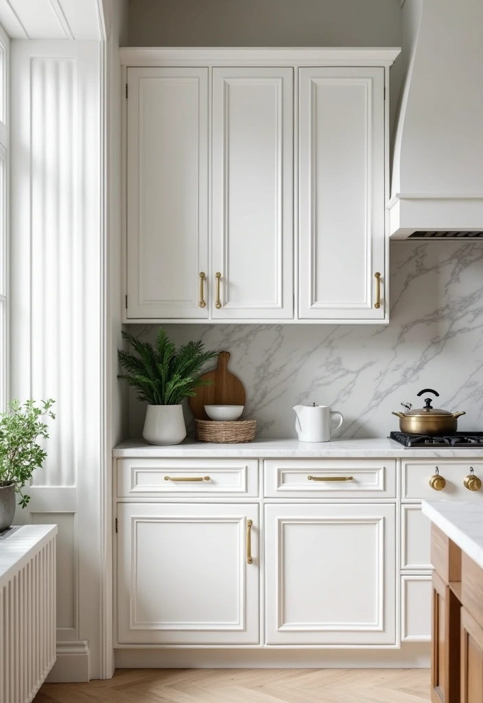 15 Fluted Kitchen Cabinet Ideas That’ll Instantly Elevate Your Space (Just Wait Until You See #6!) - 1. Classic White Elegance