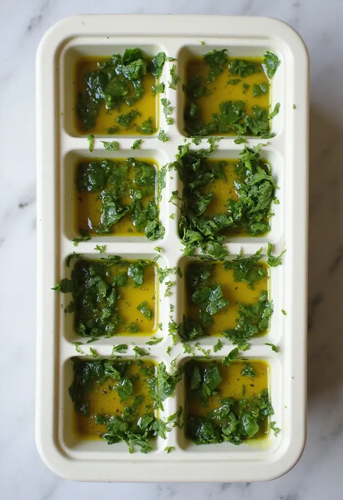 21 Genius Kitchen Hacks That’ll Instantly Upgrade Your Cooking Game (Don’t Miss #11!) - 1. Ice Cube Herb Freezer