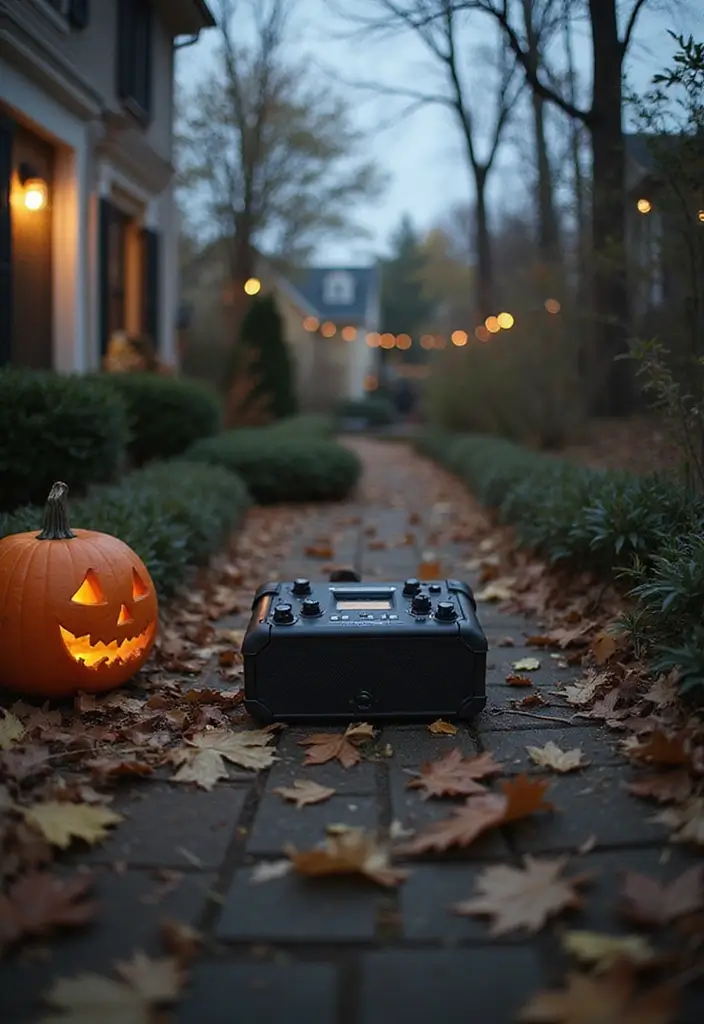 21 Haunting Halloween Outdoor Decor Ideas That Will Make Your Yard the Talk of the Block! - 20. Spooky Soundscapes