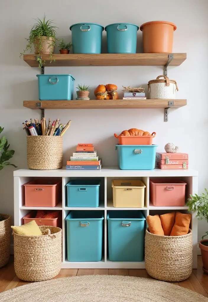 17 Color-Drenched Home Decor Ideas That’ll Make You Ditch Neutrals Forever (Just Wait Until You See #5!) - 16. Colorful Storage Solutions