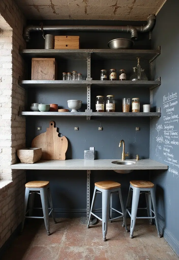 13 Butler’s Pantry Ideas That’ll Make You Wish You Had One Sooner (Don’t Miss #9!) - 6. Chic Industrial Style