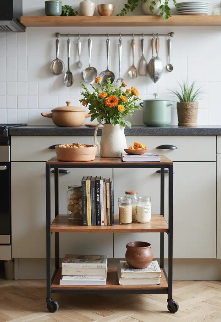 22 Clever Kitchen Storage Ideas That Will Change Your Life (Don't Miss #11!) - 7. Rolling Cart for Extra Storage