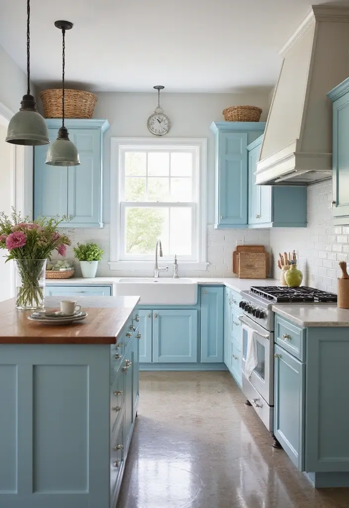 15 Fluted Kitchen Cabinet Ideas That’ll Instantly Elevate Your Space (Just Wait Until You See #6!) - 13. Coastal Vibes