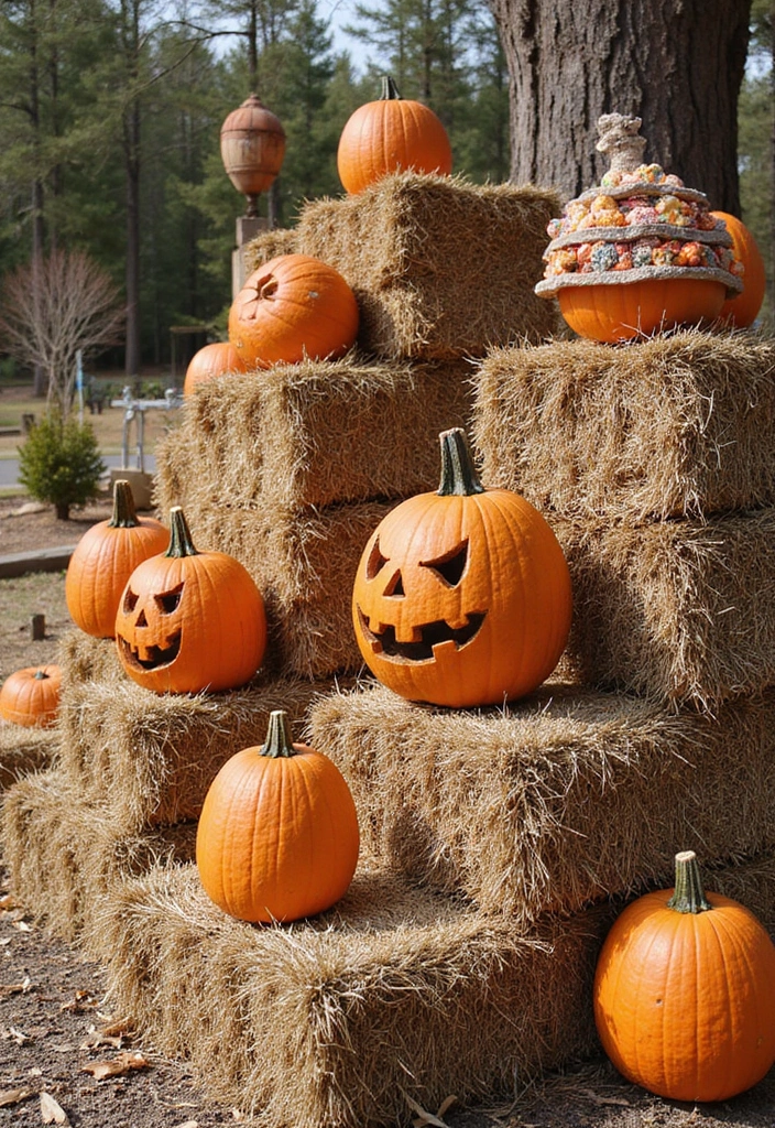 21 Haunting Halloween Outdoor Decor Ideas That Will Make Your Yard the Talk of the Block! - 5. Haunted Hay Bales