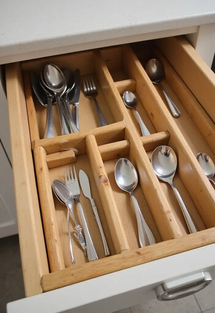 22 Clever Kitchen Storage Ideas That Will Change Your Life (Don't Miss #11!) - 2. Drawer Dividers for Utensils