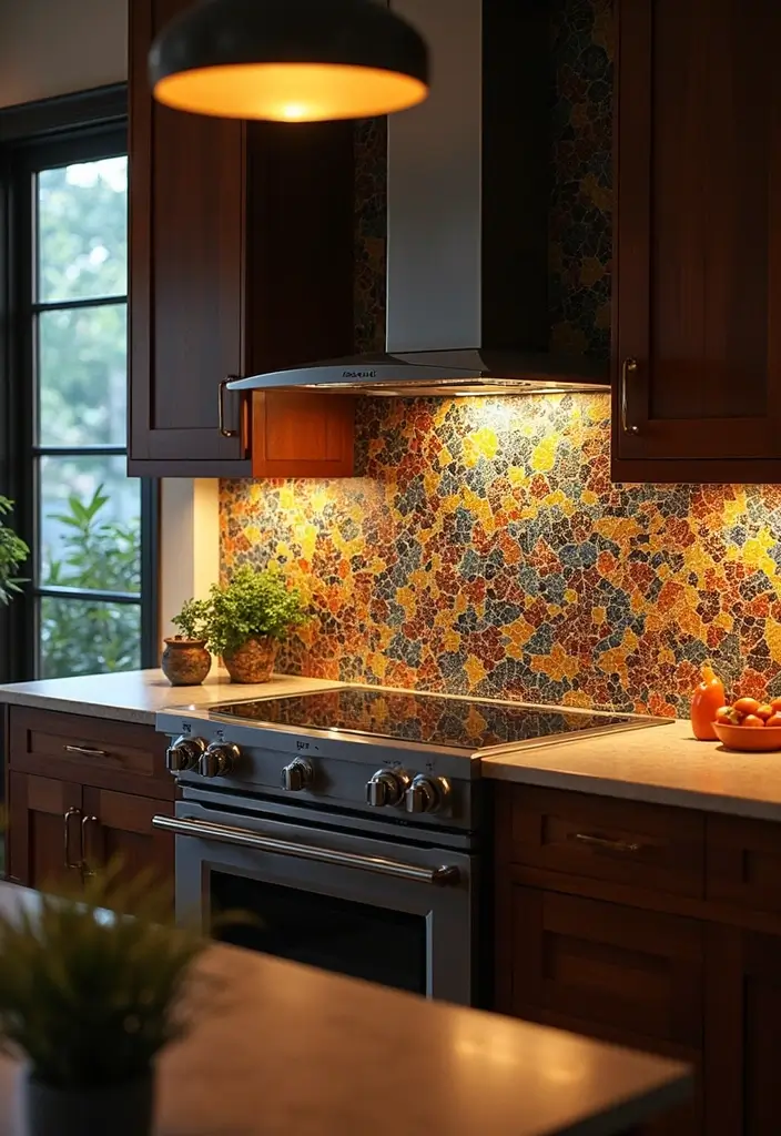 21 Backlit Kitchen Backsplash Ideas That Will Instantly Elevate Your Space (Wait Until You See #7!) - 2. Mosaic Artistry