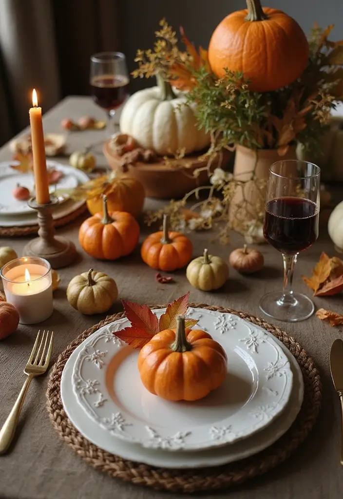 12 Elegant Thanksgiving Tablescape Ideas to Elevate Your Holiday Dinner! - 4. Nature-Inspired Centerpieces