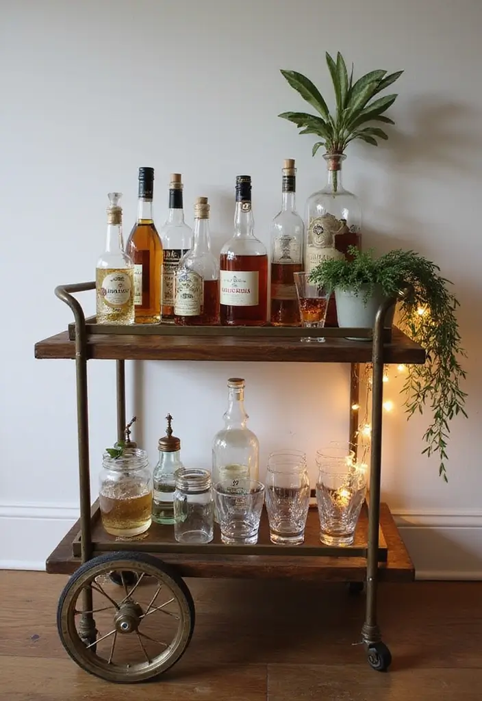 19 Dreamy Castlecore Kitchen Ideas That Feel Straight Out of a Fairytale (Wait Until You See #7!) - 16. Unique Bar Cart