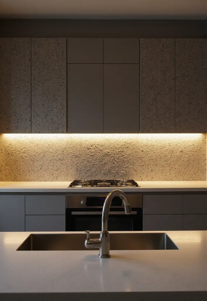 21 Backlit Kitchen Backsplash Ideas That Will Instantly Elevate Your Space (Wait Until You See #7!) - 5. Textured Panels