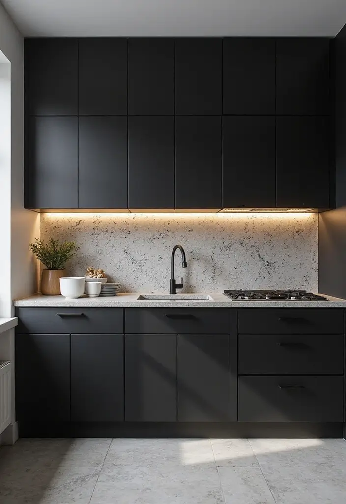 21 Backlit Kitchen Backsplash Ideas That Will Instantly Elevate Your Space (Wait Until You See #7!) - 19. Black and White Drama