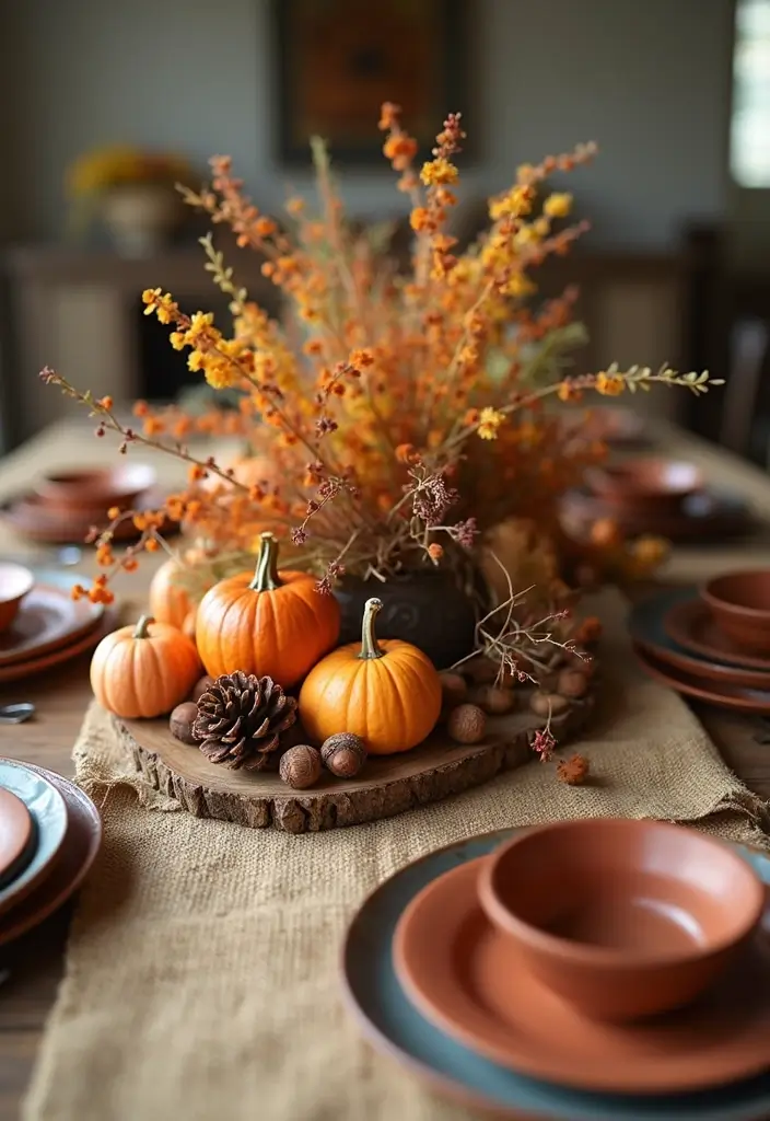 12 Elegant Thanksgiving Tablescape Ideas to Elevate Your Holiday Dinner! - 2. Rustic Autumn Charm