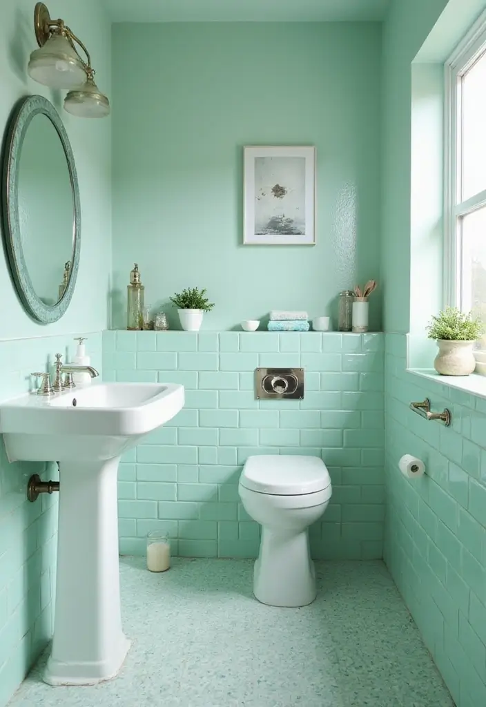 25 Bold Bathroom Color Ideas That Drench Your Space in Vibrance & Personality - 7. Playful Mint Green