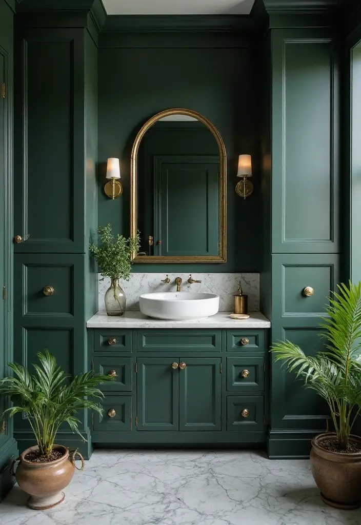 25 Bold Bathroom Color Ideas That Drench Your Space in Vibrance & Personality - 3. Deep Forest Green
