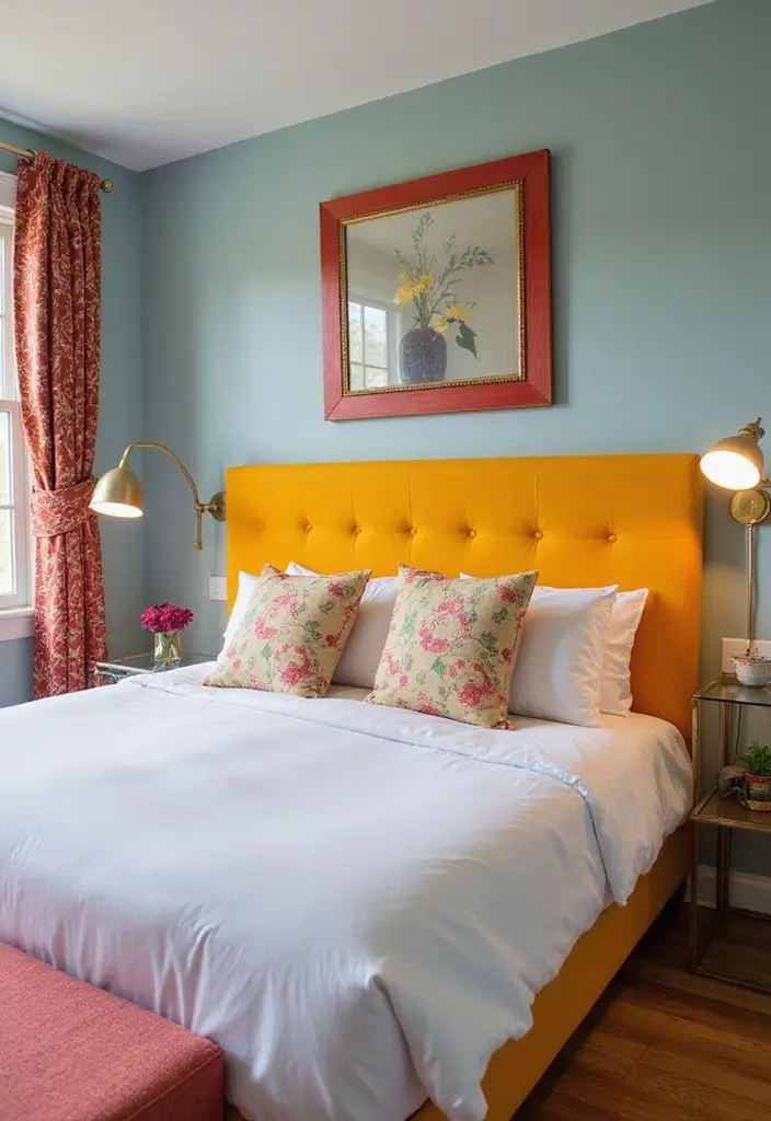 13 Statement Headboard Ideas That Instantly Transform Any Bedroom - 3. Bold Color Pop