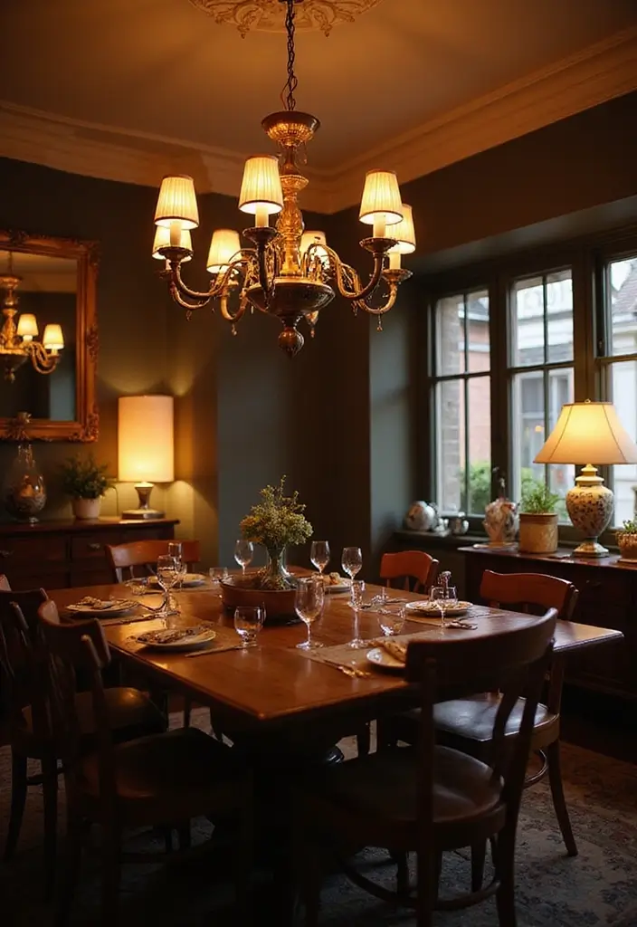 19 Vintage Maximalism Decor Ideas You’ll Want to Copy - 8. Vintage Lighting Fixtures
