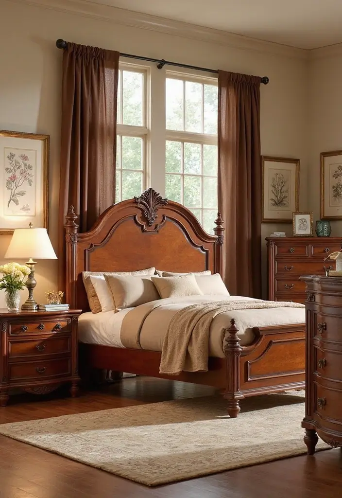 13 Cherry Bedroom Ideas That Feel Bold & Romantic - 3. Bold Cherry Furniture