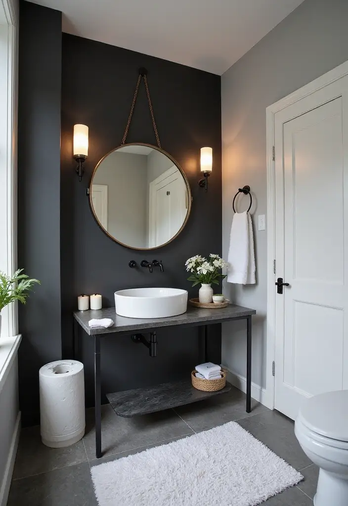 25 Bold Bathroom Color Ideas That Drench Your Space in Vibrance & Personality - 12. Luxe Charcoal