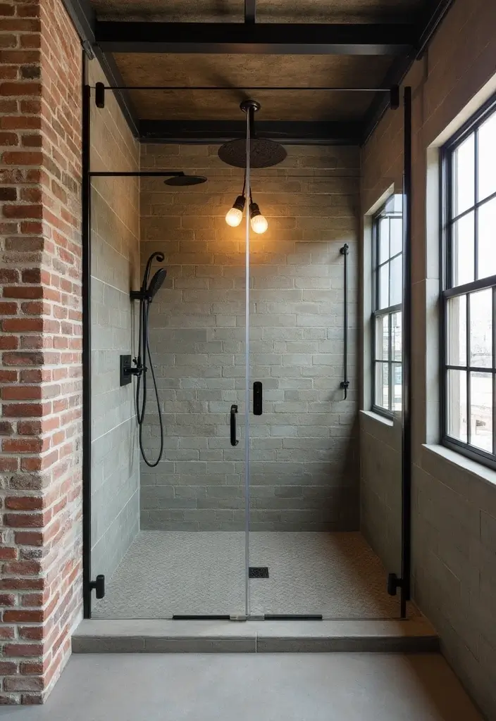 21 Walk-In Showers That Instantly Upgrade Any Bathroom - 8. Industrial Edge