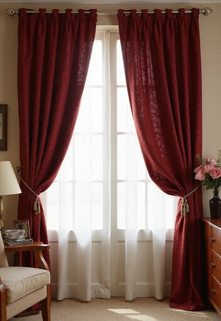 13 Cherry Bedroom Ideas That Feel Bold & Romantic - 13. Cherry-Inspired Curtains