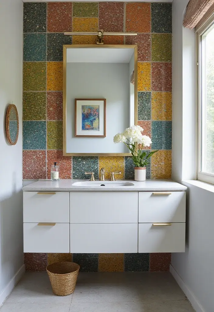 19 Sustainable Bathroom Material Ideas That Blend Eco-Friendly Design & Timeless Style - 2. Recycled Glass Tiles