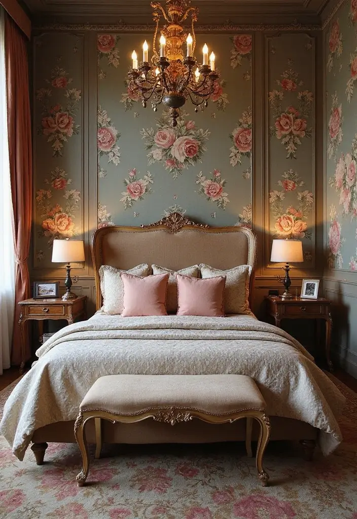11 Floral Bedroom Wallpaper Ideas That Bloom With Personality and Charm - 8. Elegant Floral