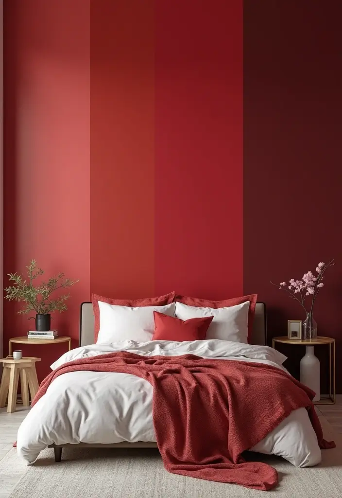 13 Cherry Bedroom Ideas That Feel Bold & Romantic - 9. Cherry Color Block Design