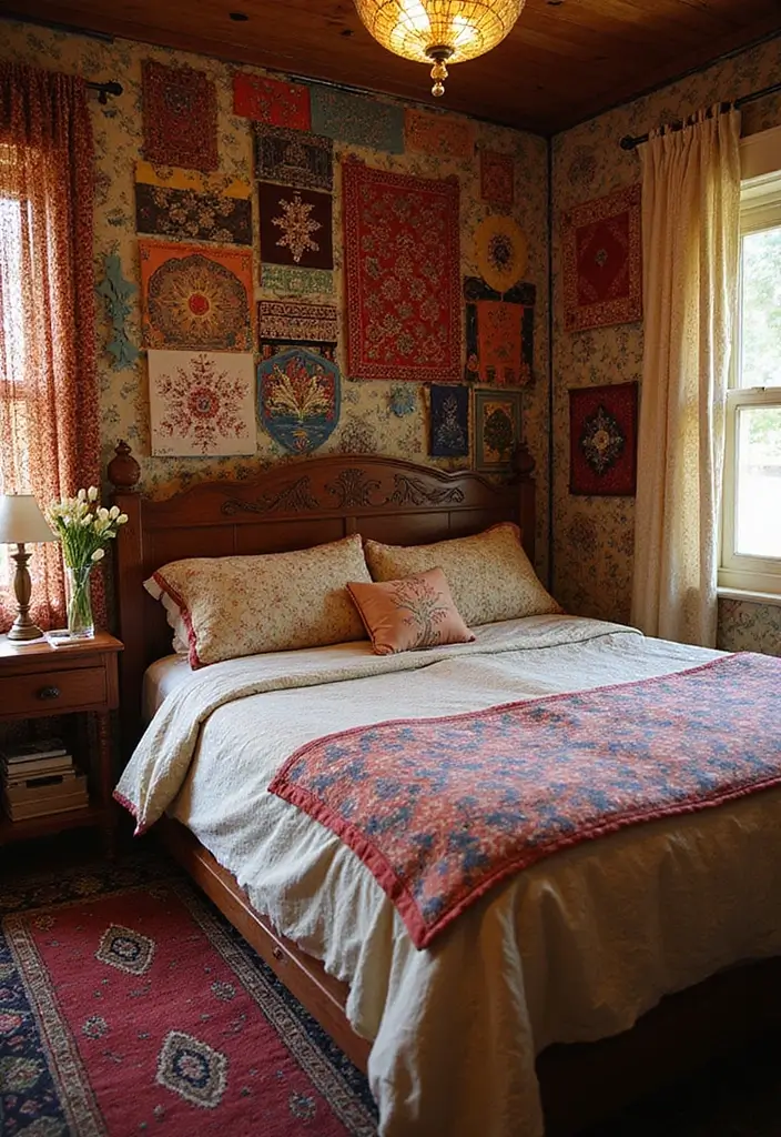 11 Textured Bedroom Wall Ideas That Add Depth & Soul (Wait Until You See #5!) - 6. Textured Fabrics as Wall Art