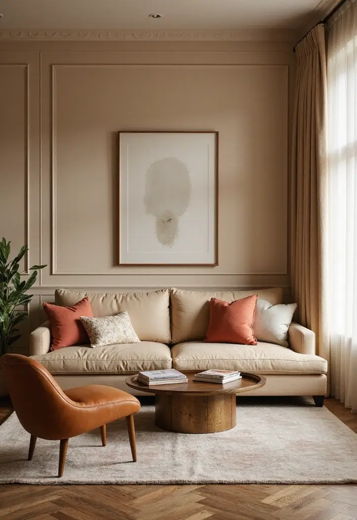 11 Earthy Living Room Color Ideas That Wrap Your Space in Warmth & Serenity - 3. Warm Beige for Classic Elegance