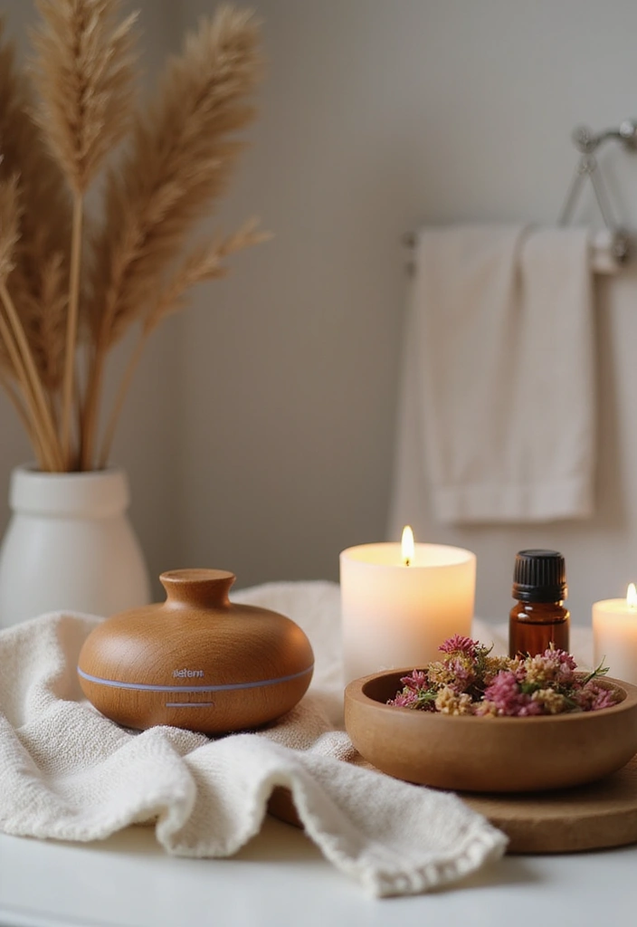 15 Spa-Like Bathroom Decor Ideas That Turn Your Home Into a Relaxing Retreat - 3. Aromatherapy Essentials
