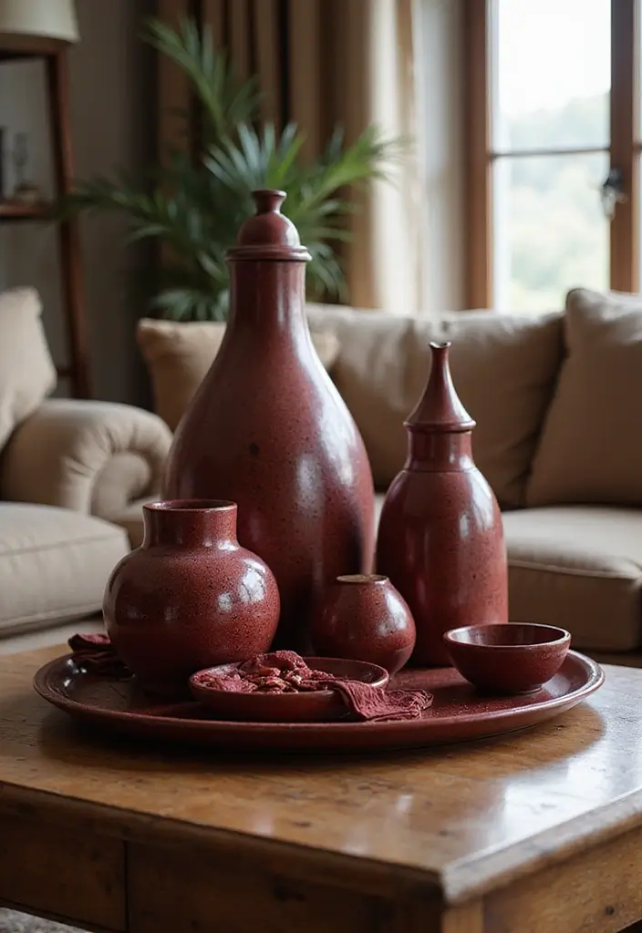 19 Dark Cherry Red Decor Ideas That Feel Seductive & Bold - 5. Bold Decorative Accents