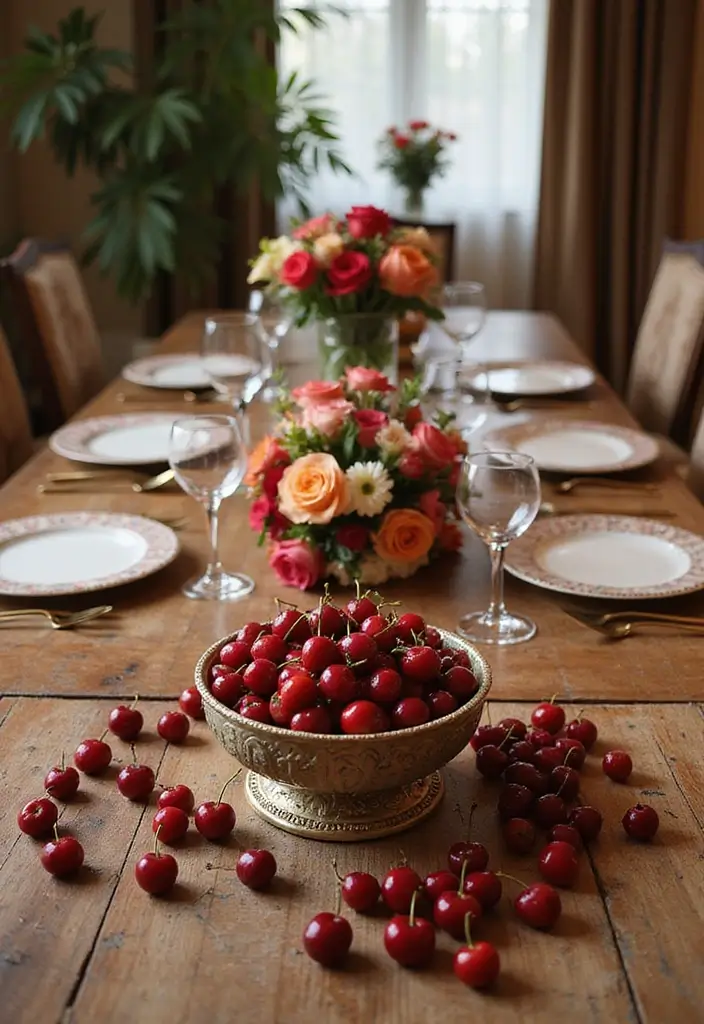 17 Cherry Vibe Decor Ideas You’ll Fall in Love With - 8. Cherry Fruit Centerpieces