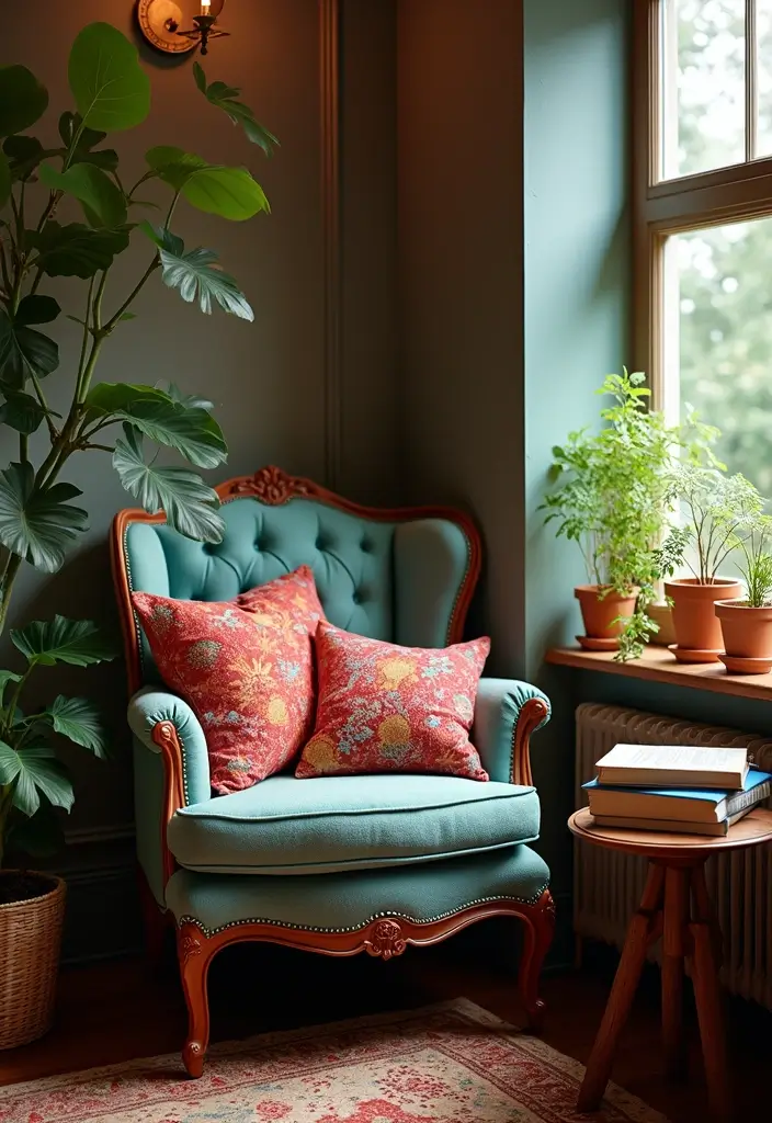 19 Vintage Maximalism Decor Ideas You’ll Want to Copy - 11. Create a Reading Nook