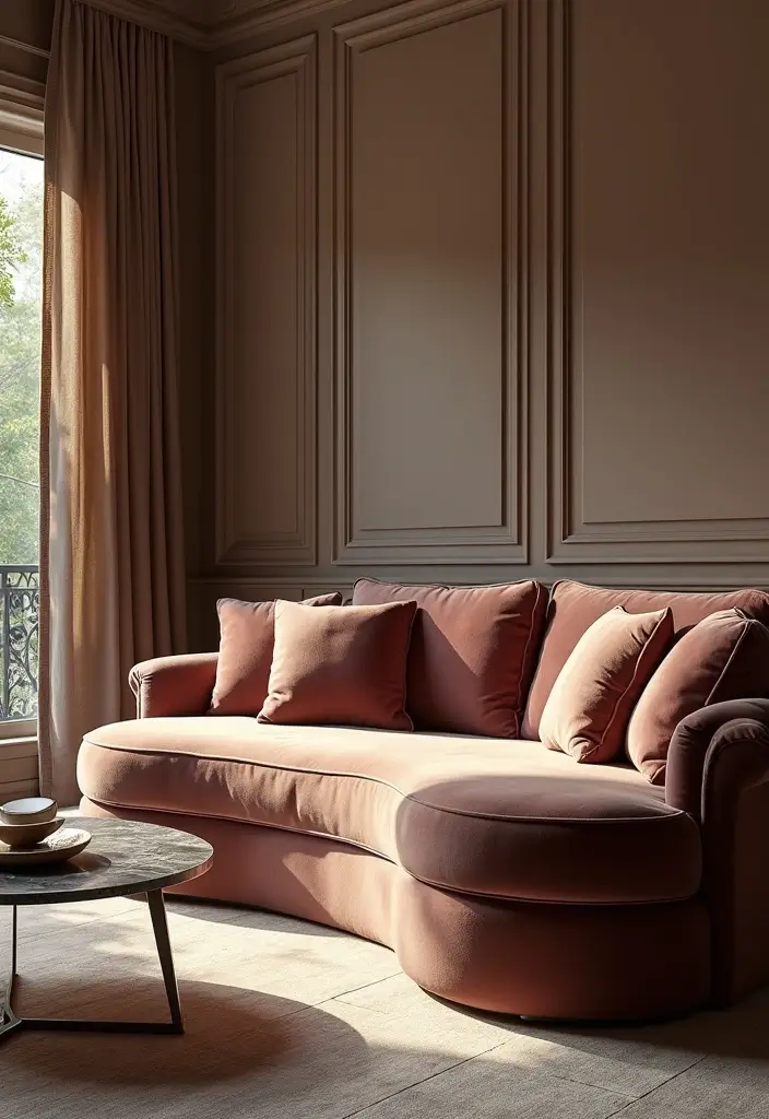 13 Curved Living Room Furniture Ideas That Flow With Style & Comfort - 1. The Iconic Curved Sofa