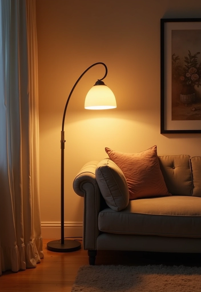13 Curved Living Room Furniture Ideas That Flow With Style & Comfort - 11. Curved Floor Lamps