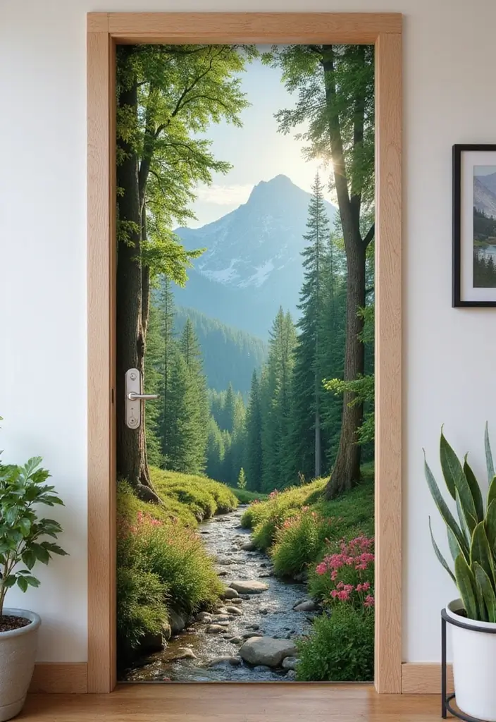 17 Door Mural Ideas That’ll Instantly Transform Your Entryway (Just Wait Until You See #6!) - 16. Nature Scenes