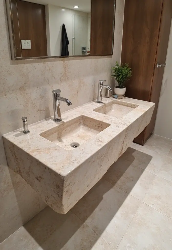 19 Sustainable Bathroom Material Ideas That Blend Eco-Friendly Design & Timeless Style - 3. Natural Stone Countertops