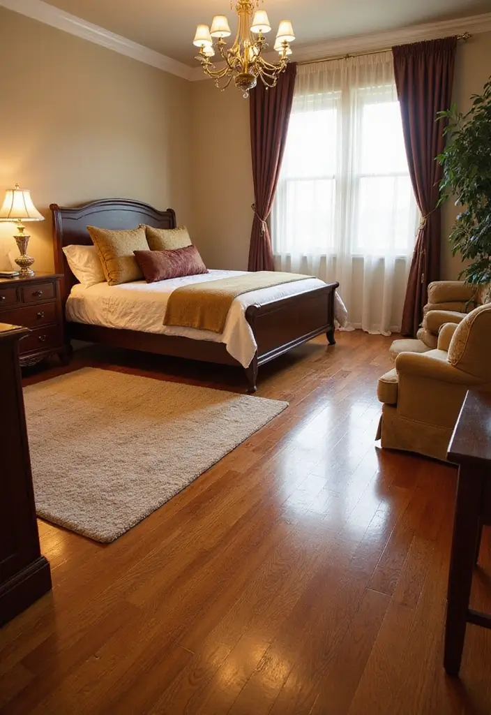 13 Cherry Bedroom Ideas That Feel Bold & Romantic - 8. Cherry Wood Flooring
