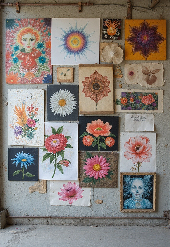 21 Eclectic Maximalist Decor Ideas That Totally Break the Rules - 12. Layered Art Pieces