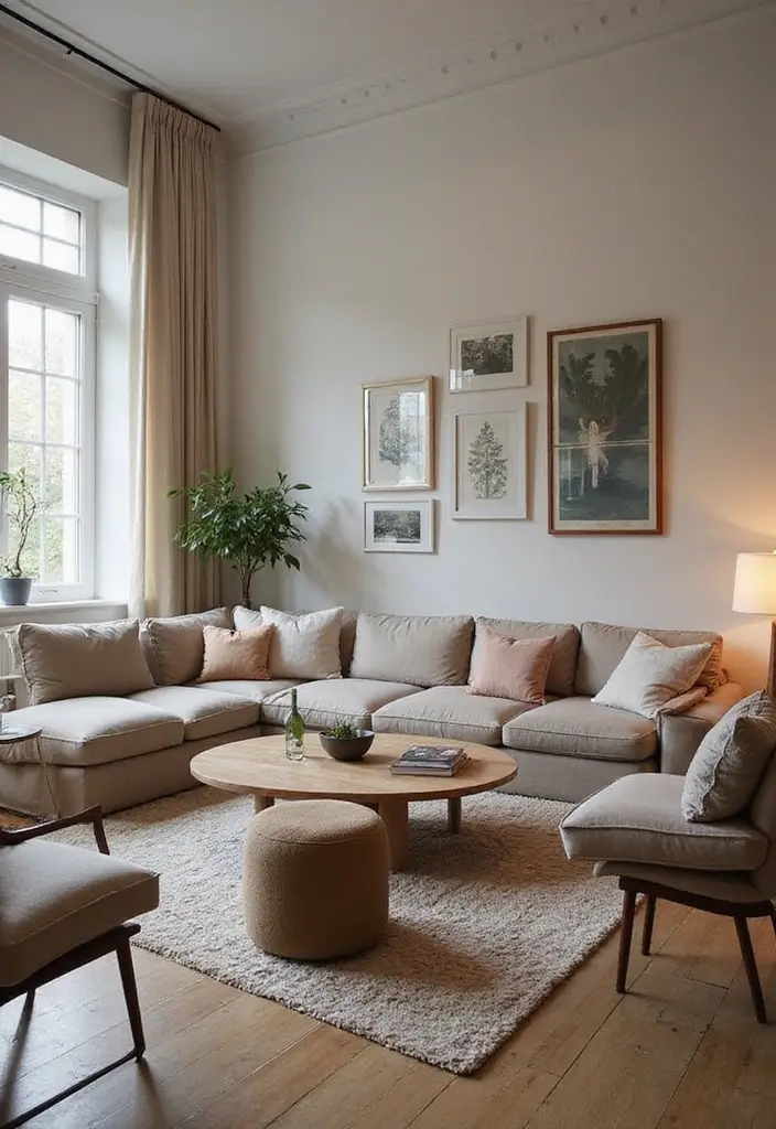 15 Organic Modern Living Room Ideas That Blend Natural Warmth & Sleek Style - 15. Thoughtful Layout with Zones