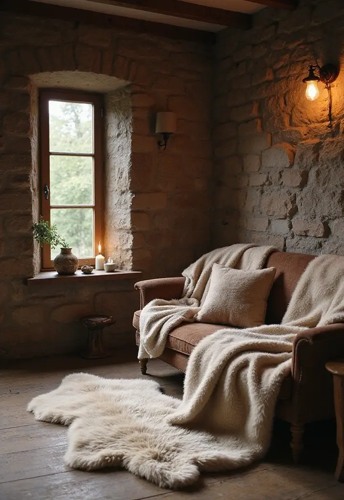 19 Medievalcore Decor Ideas That Feel Regal & Raw - 12. Cozy Furs and Textiles