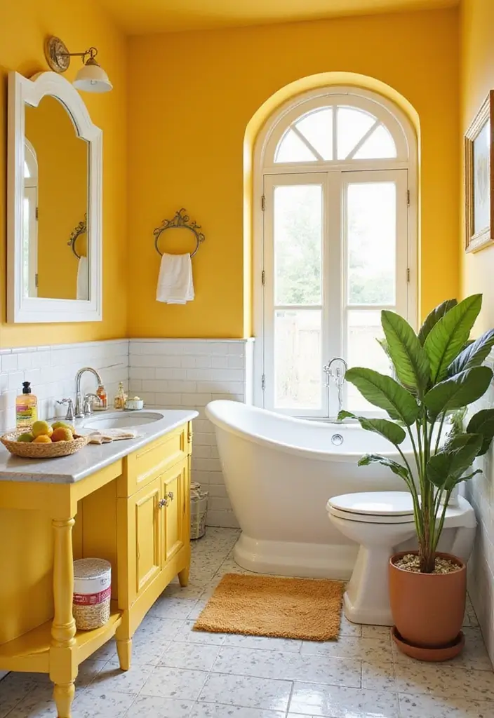 25 Bold Bathroom Color Ideas That Drench Your Space in Vibrance & Personality - 23. Bright Citrus