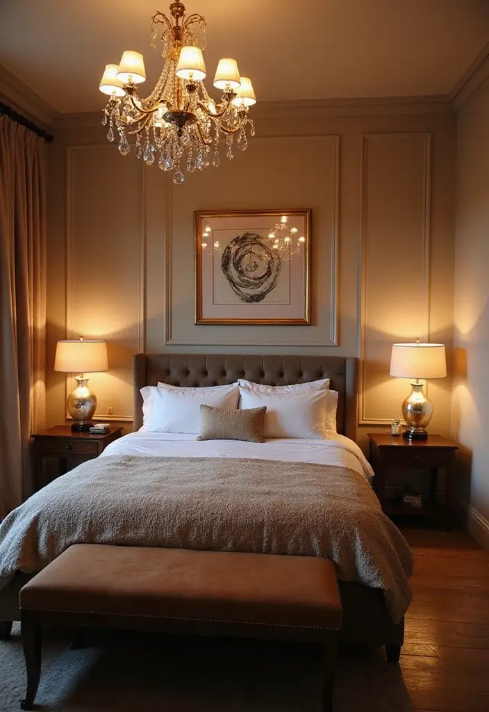 11 Eclectic Glam Bedroom Ideas That Sparkle With Personality & Flair - 5. Statement Lighting