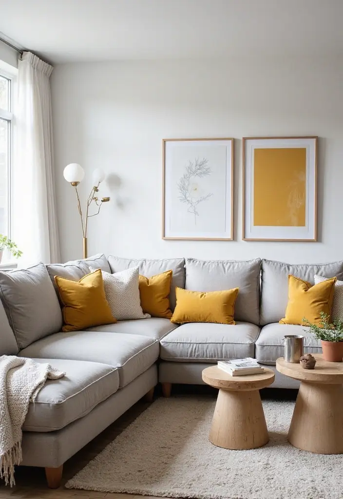 11 Earthy Living Room Color Ideas That Wrap Your Space in Warmth & Serenity - 6. Muted Mustard for a Sunny Pop