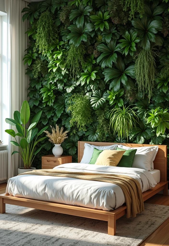 11 Textured Bedroom Wall Ideas That Add Depth & Soul (Wait Until You See #5!) - 11. Living Walls with Greenery