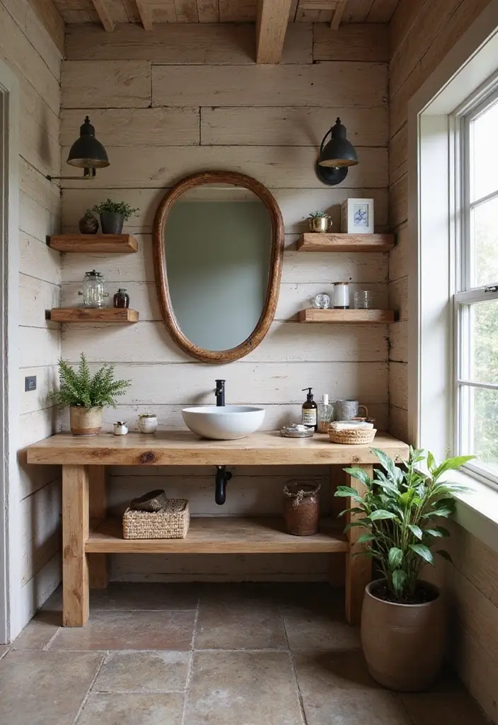 19 Sustainable Bathroom Material Ideas That Blend Eco-Friendly Design & Timeless Style - 5. Reclaimed Wood Accents