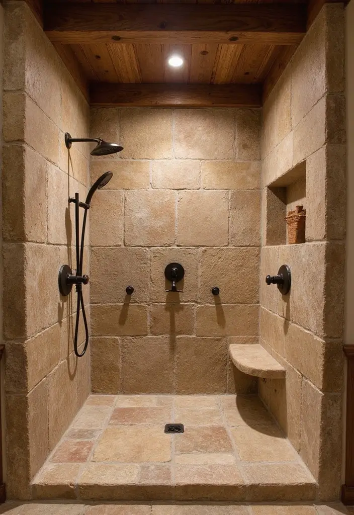 21 Walk-In Showers That Instantly Upgrade Any Bathroom - 2. Rustic Retreat