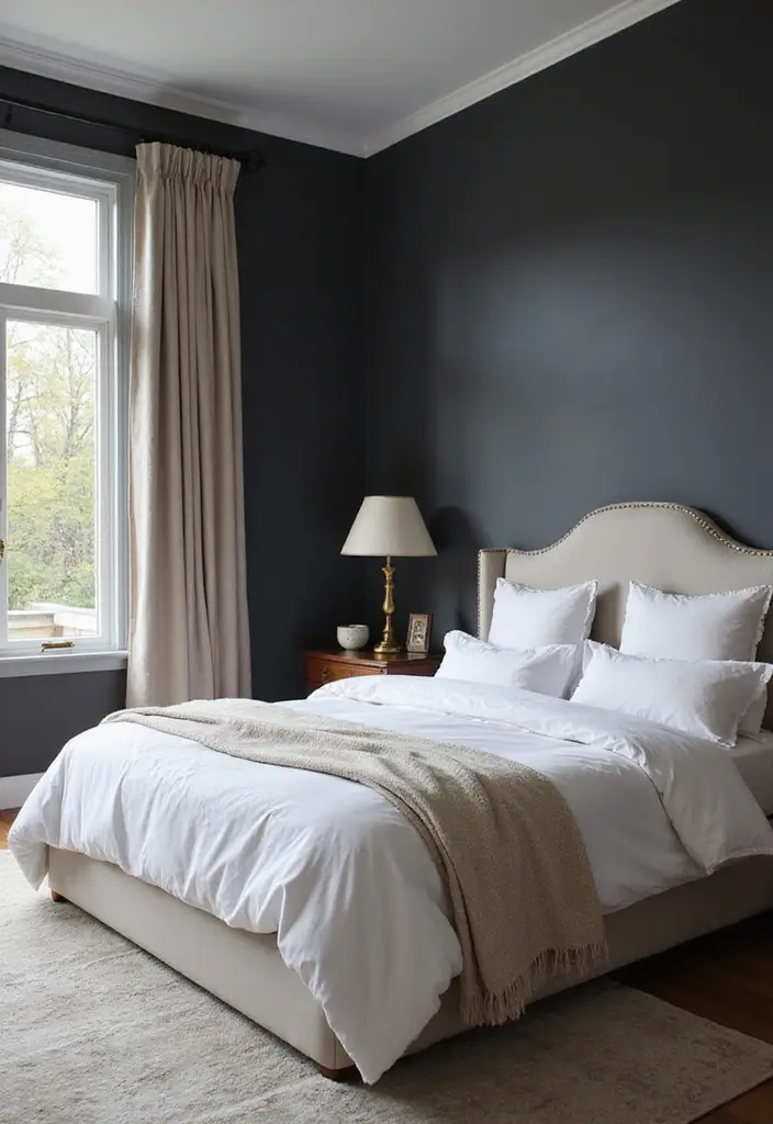 11 Moody Bedroom Hues That Drench Spaces in Drama - 1. Deep Charcoal Gray
